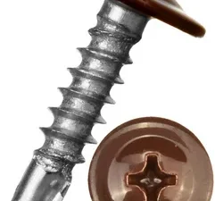 Саморезы с прессшайбой по металлу, со сверлом, оксидно-красные, (RAL3009)