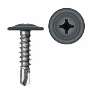 Саморезы с прессшайбой по металлу, со сверлом, серый графит, (RAL 7024)