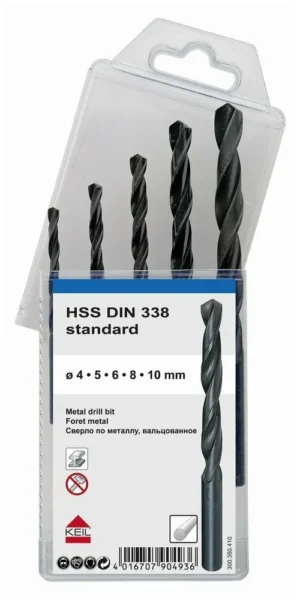 Набор сверел "KEIL" по металлу (4,0-5,0-6,0-8,0-10,0) 5пр. шлифованные 302350410