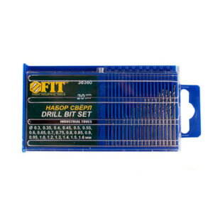 Набор сверел "FIT" по металлу HSS, микро 0,3-1,6мм, 20шт. 36360