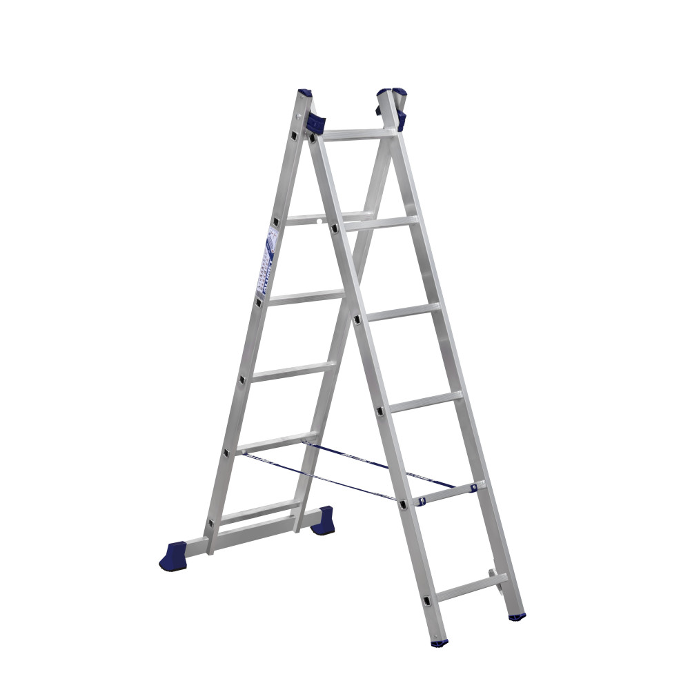 Лестница-стремянка алюминиевая 2-х секционная "АЛЮМЕТ" 2 х 6, 7, 8, 9, 10