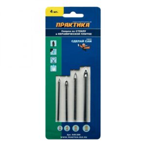 Набор сверл "ПРАКТИКА" по керамике 3,4,5,6мм 640-209